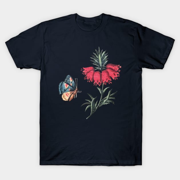 Butterfly and flowers - vintage T-Shirt by TinyPrinters